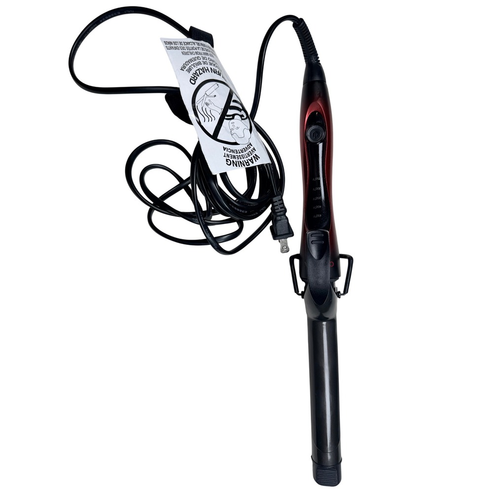 CHI Lava 1" Volcanic Ceramic Curling Iron Red Black Professional Hair Tool